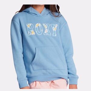 Roxy Azure/Dusty Blue Relaxed Fit Pullover Hoodie Swearshirt Girls Size M(10/12)